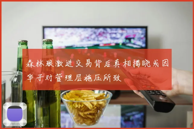 森林狼激进交易背后真相揭晓或因华子对管理层施压所致